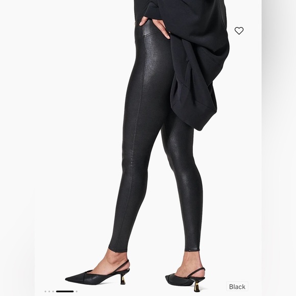 Spanx Faux Leather Leggings black size L NWOT - Picture 2 of 8